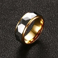 zorcvens 100 tungsten carbide multi faceted prism ring for men wedding band 8mm cool men punk vintage ring fashion jewelry