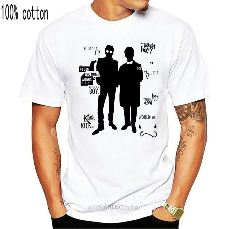 

Ineffable Husbands T Shirt For Men Cool T-Shirt Good Omens Aziraphale Crowley Demon Angel Tee Shirt Short Sleeve Clothes Printed