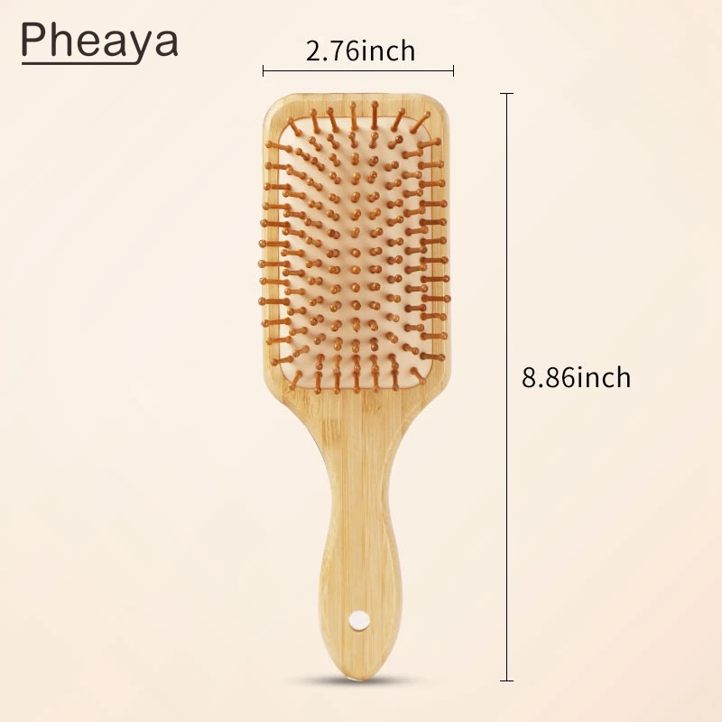 Женская Массажная бамбуковая щетка для волос антистатические