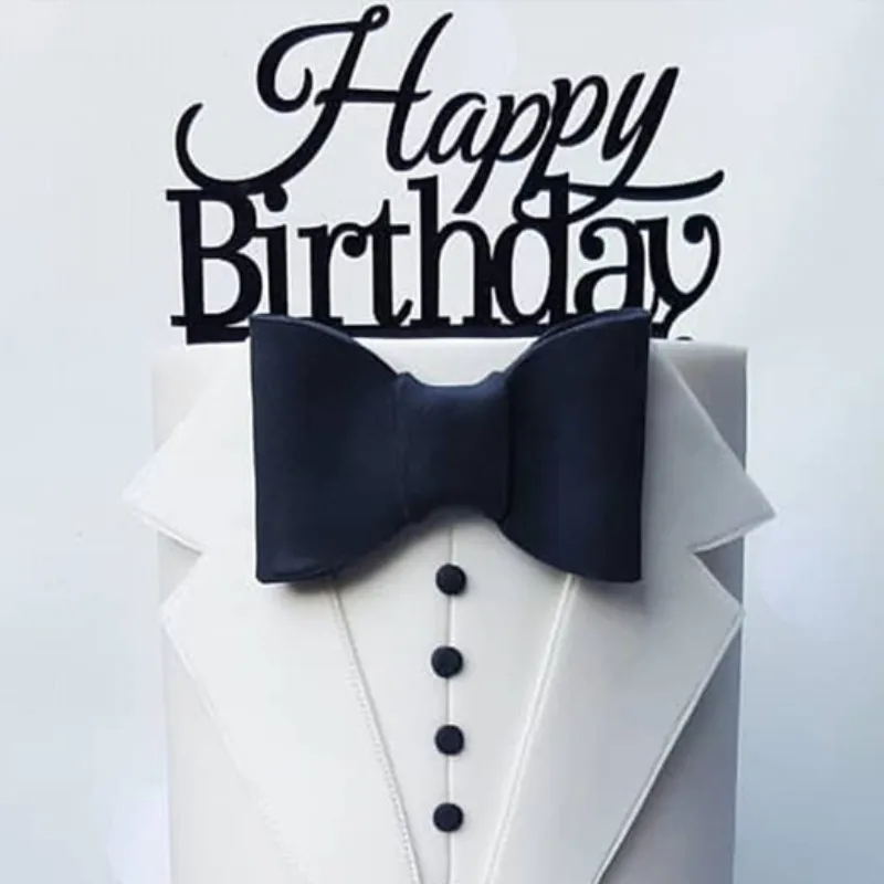 

Colored Flowers Happy Birthday Cake Topper Golden Acrylic Birthday Party Dessert Decoration For Baby Shower Baking Supplies