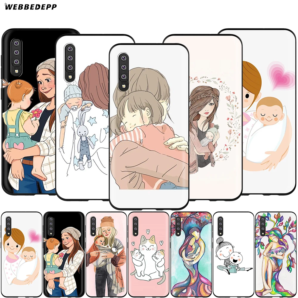 Webbedepp девушка королева мама и ребенок чехол для Samsung Galaxy A3 A5 A6 Plus A7 A8 A9 J6 M20 A10S A20S A30S