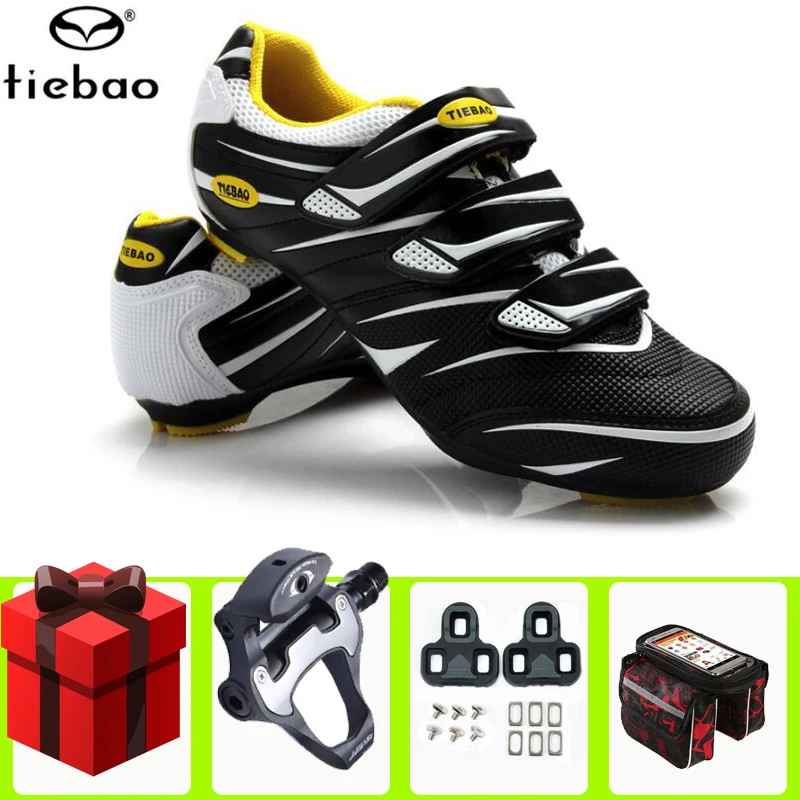 

Велосипедная обувь TIEBAO с педалью для мужчин и женщин, дышащая самозакрывающаяся обувь для езды на велосипеде, дорожных гонок