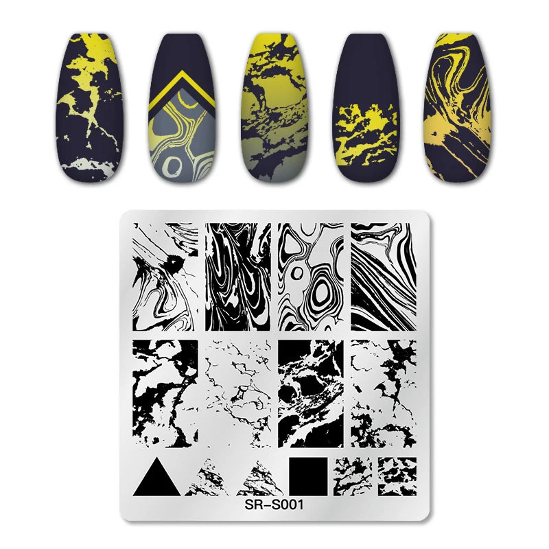 

T-TIAO CLUB Marble Striped Line Valentine's Day Nail Stamping Plates Flower Leaves Geometric Plate Stainless Steel Stencil Tools