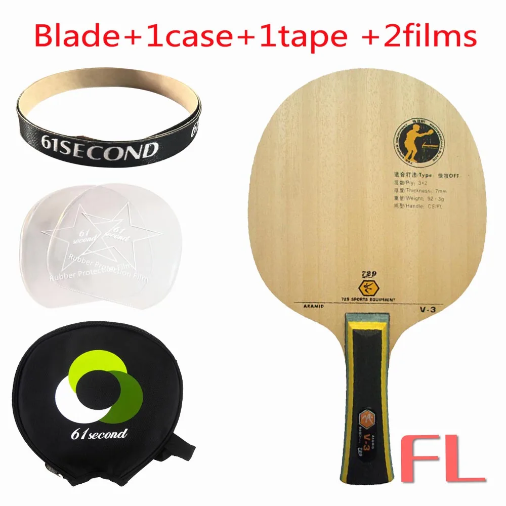FL with Y 1case RITC 729 V-3 Дружбы(V3, V 3) деревянный арилат-углерод OFF++ углеродное лезвие для настольного тенниса для ракетки для пинг-понга - Цвет: FL with Y 1case