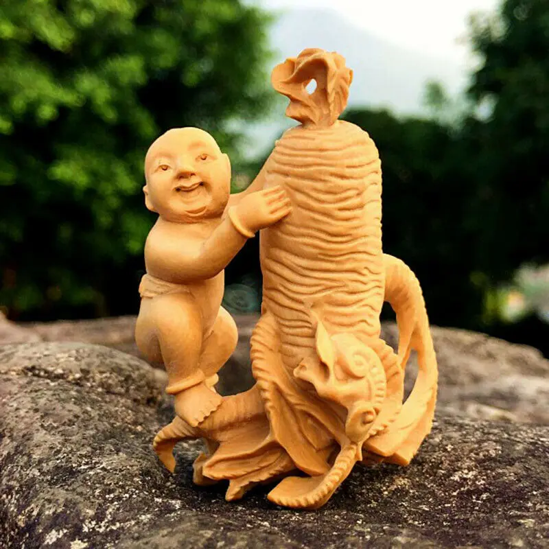 CC006-7 5*6*4 5 см резные резьба из самшита фигурка-Милая для младенцев-мальчиков