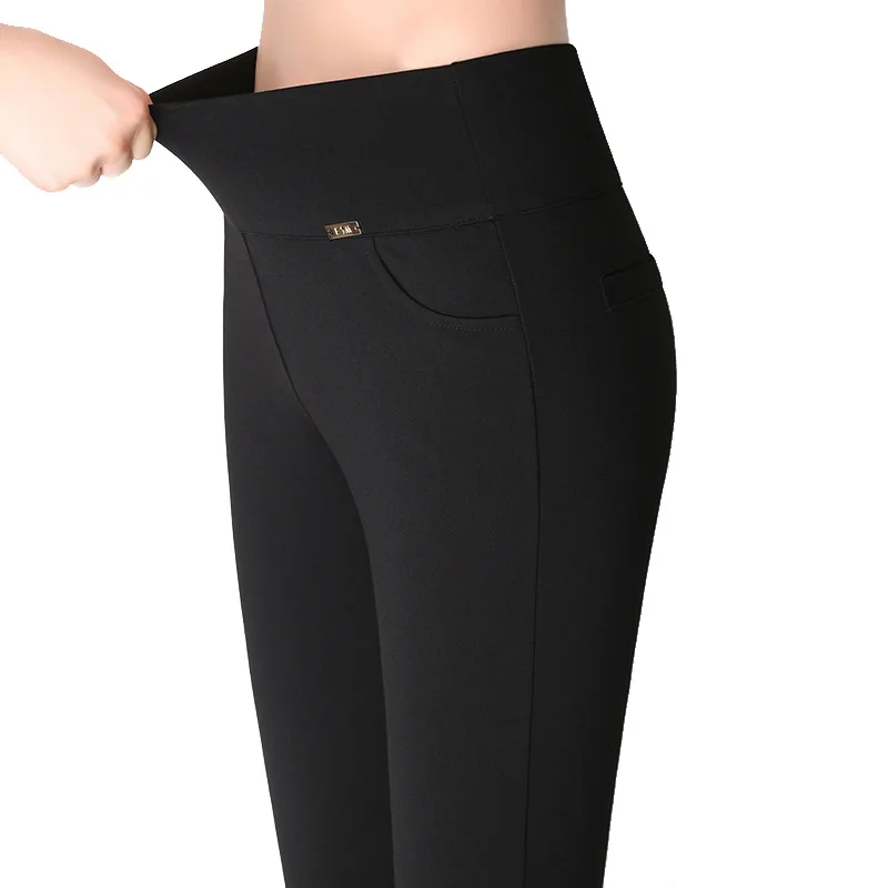 

High Waist White Leggings for Women Outer Wear Spring Elastic Slim Skinny Pencil Trousers Large Size 5xl 6xl Female Long Pants