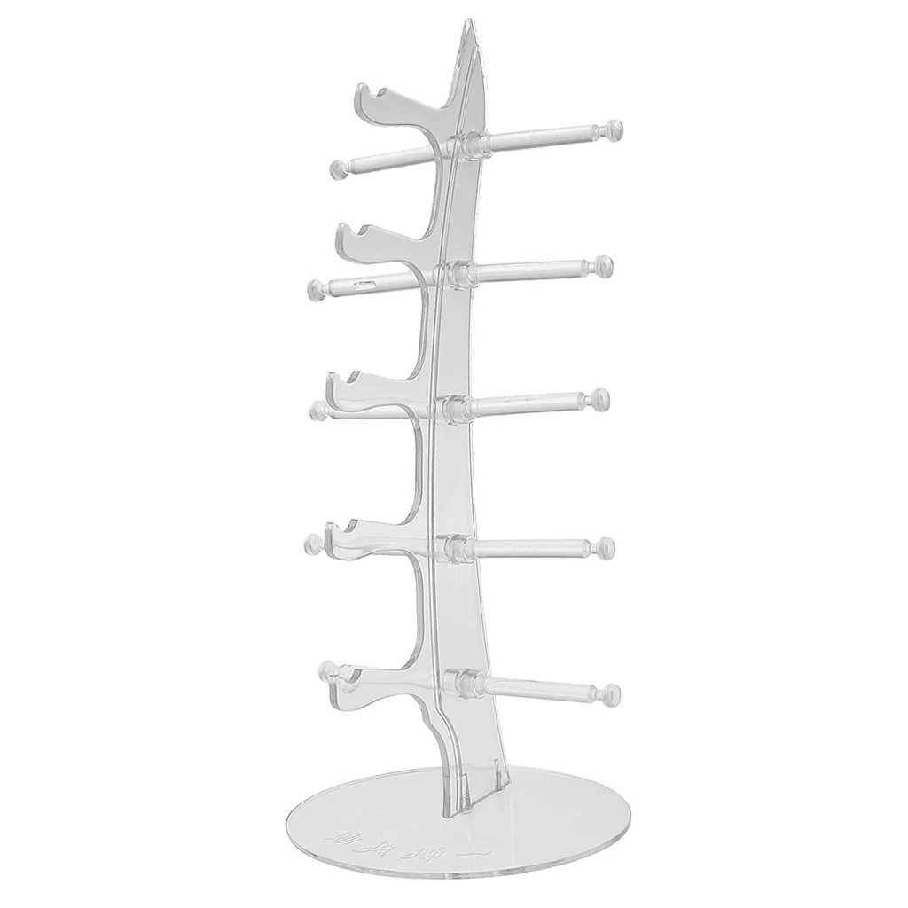 

2 Pieces 5 Pair Acrylic Eyeglass Frame Rack Display Counter Holder
