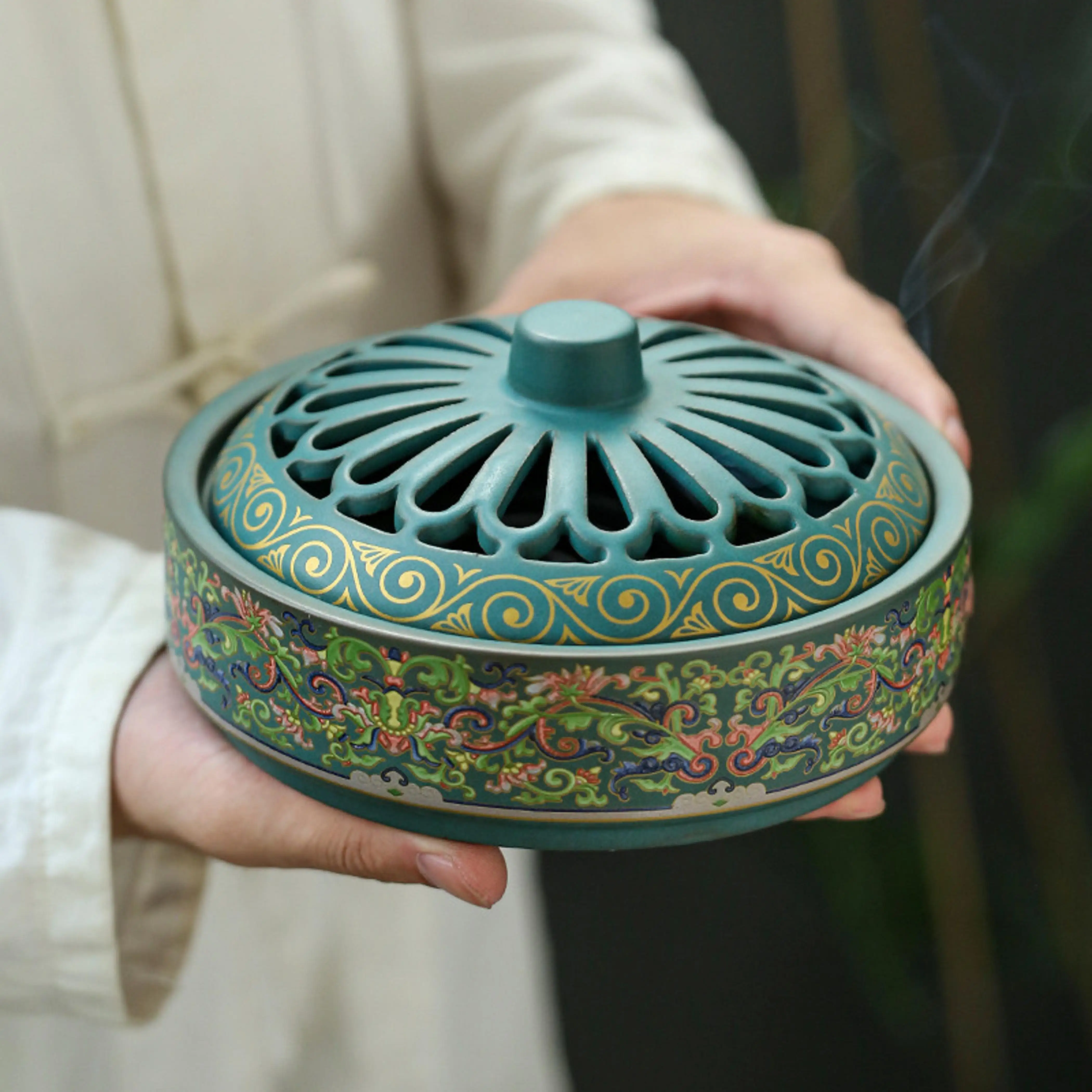 

Folk Vintage burner incense burner solid yoga Enamel antique pottery and porcelain; ceramics Incense Holders mosquito-repellent