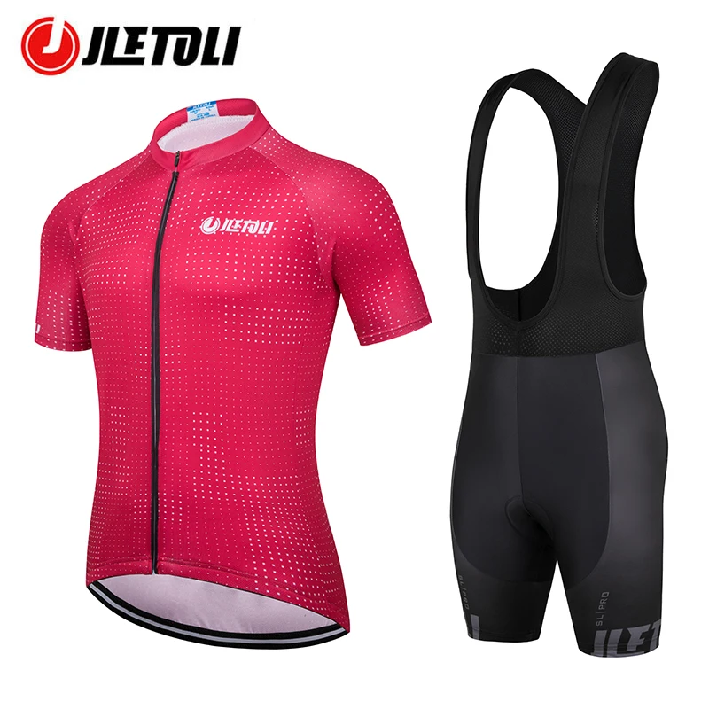 

JLETOLI Cycling Set Women Soft Breathable Bicycle Jersey Quick Dry Bike Short Sleeve Kits Anti-slip Shockproof Sports Clothing