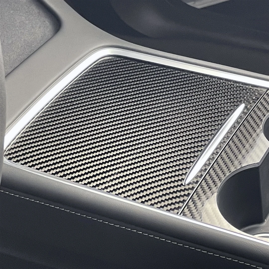 

Real carbon fibre matte back For Tesla Model 3 2021 Central control Water cup holder refitting decoration model Y accessories