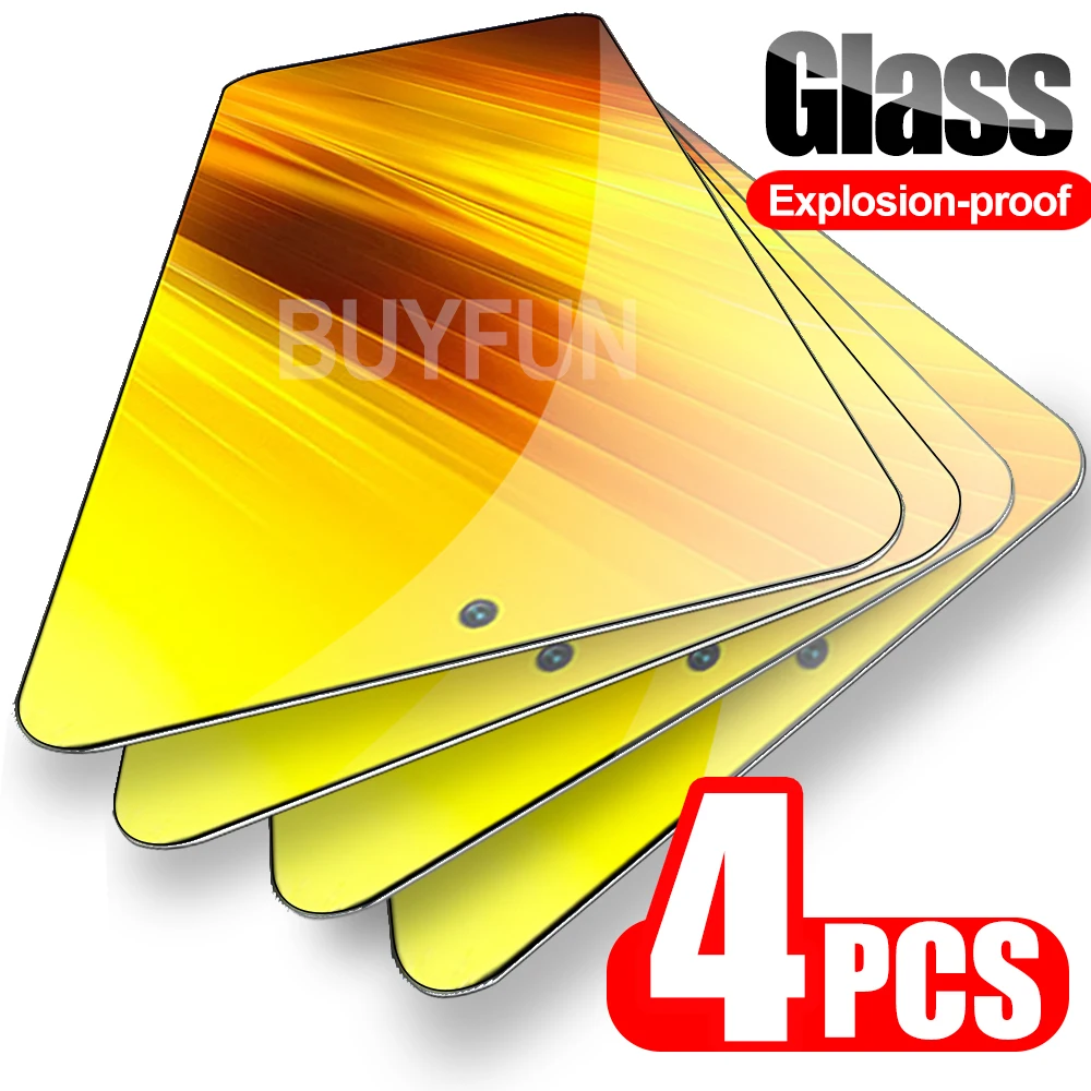 

4PCS For Poco X3 NFC Safety Glass For Xiaomi POCO M3 Protective Glasses Full Cover tempered glas HD Clear Xiomi POCOX3NFC X3NFC