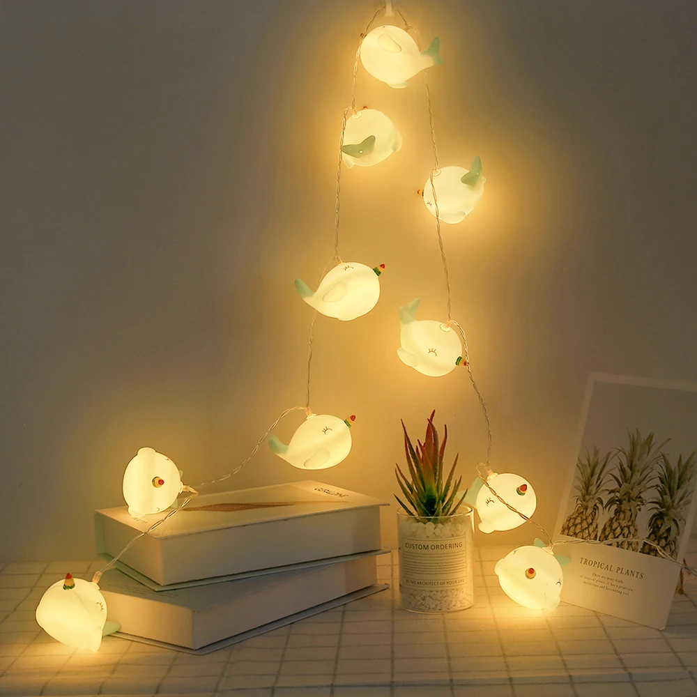 2019 New 10LED blue plastic dolphin shape decorative light string children's room venue layout props home decoration Supplies | Дом и сад