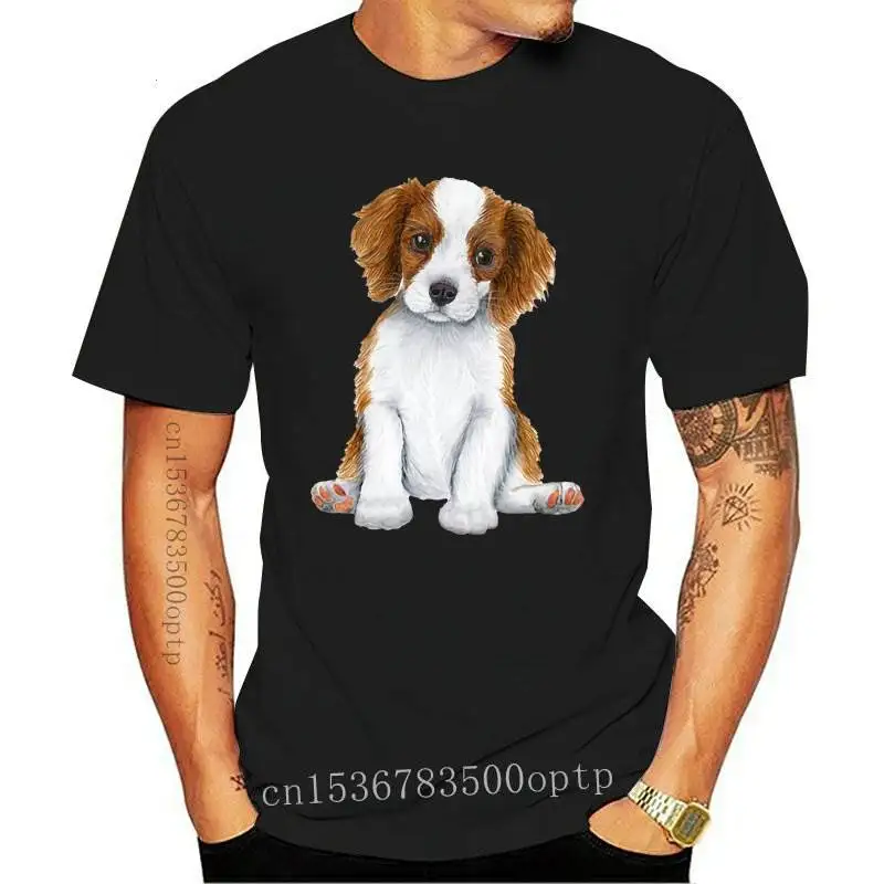 

New Cavalier King Charles Spaniel Art Best Friends Dog Print T-Shirt Summer Fashion Women t-shirt White Tops Cute Girl Casual Te