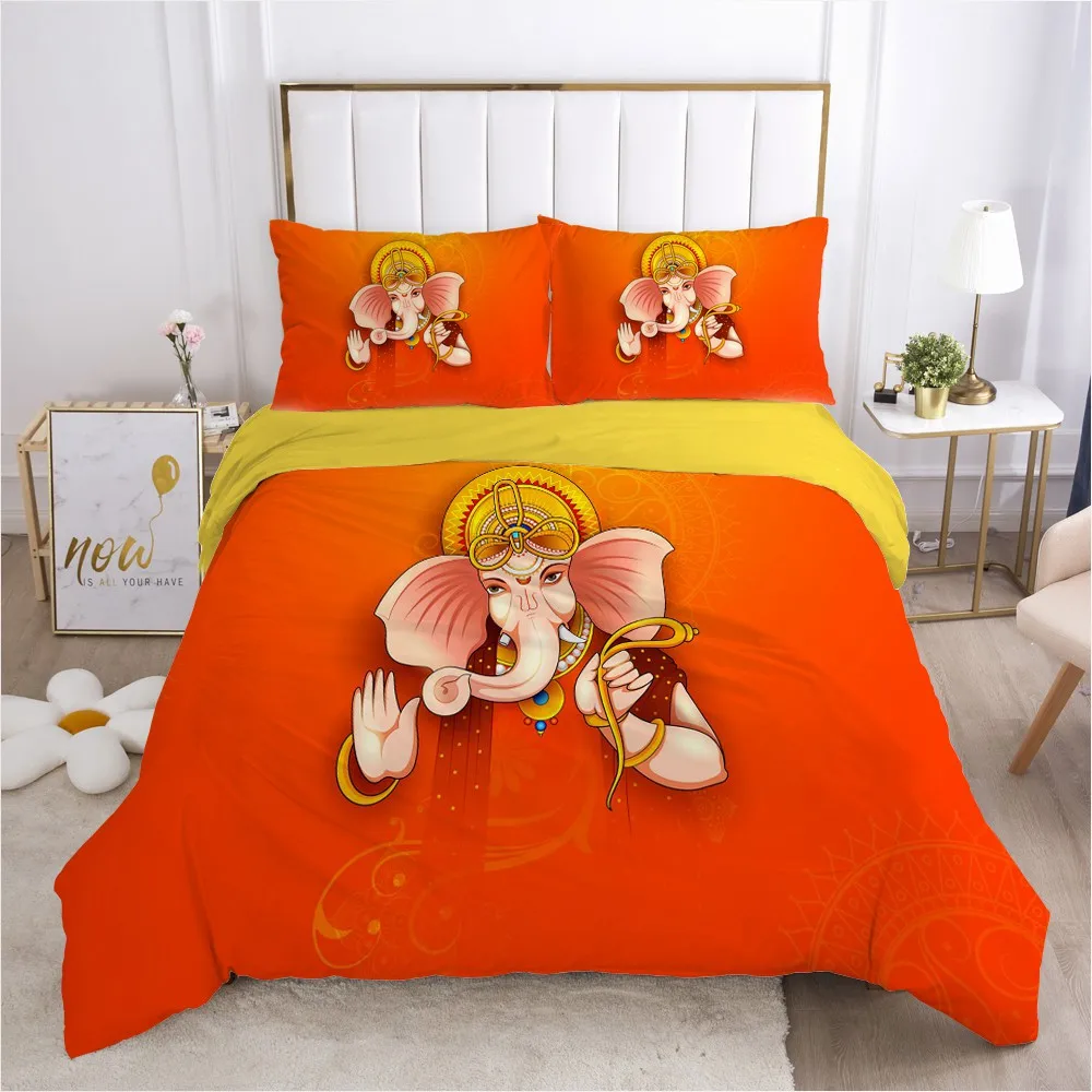 

3D Indian Elephant Design Duvet Cover Sets Beddings Comforter Covers Bedding Bag Pillow Cases 173*230 230*230 265*230 Bed Linens