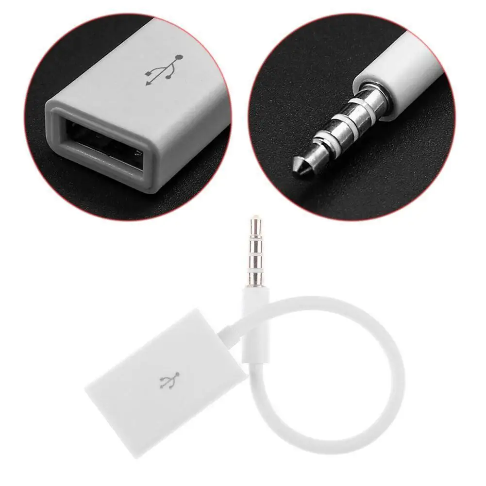 Jack 3.5 AUX Audio Plug To USB Converter Cable Cord Disk U Phone Drive MP3 For Car Accessories Flash Adapter Speaker | Автомобили и