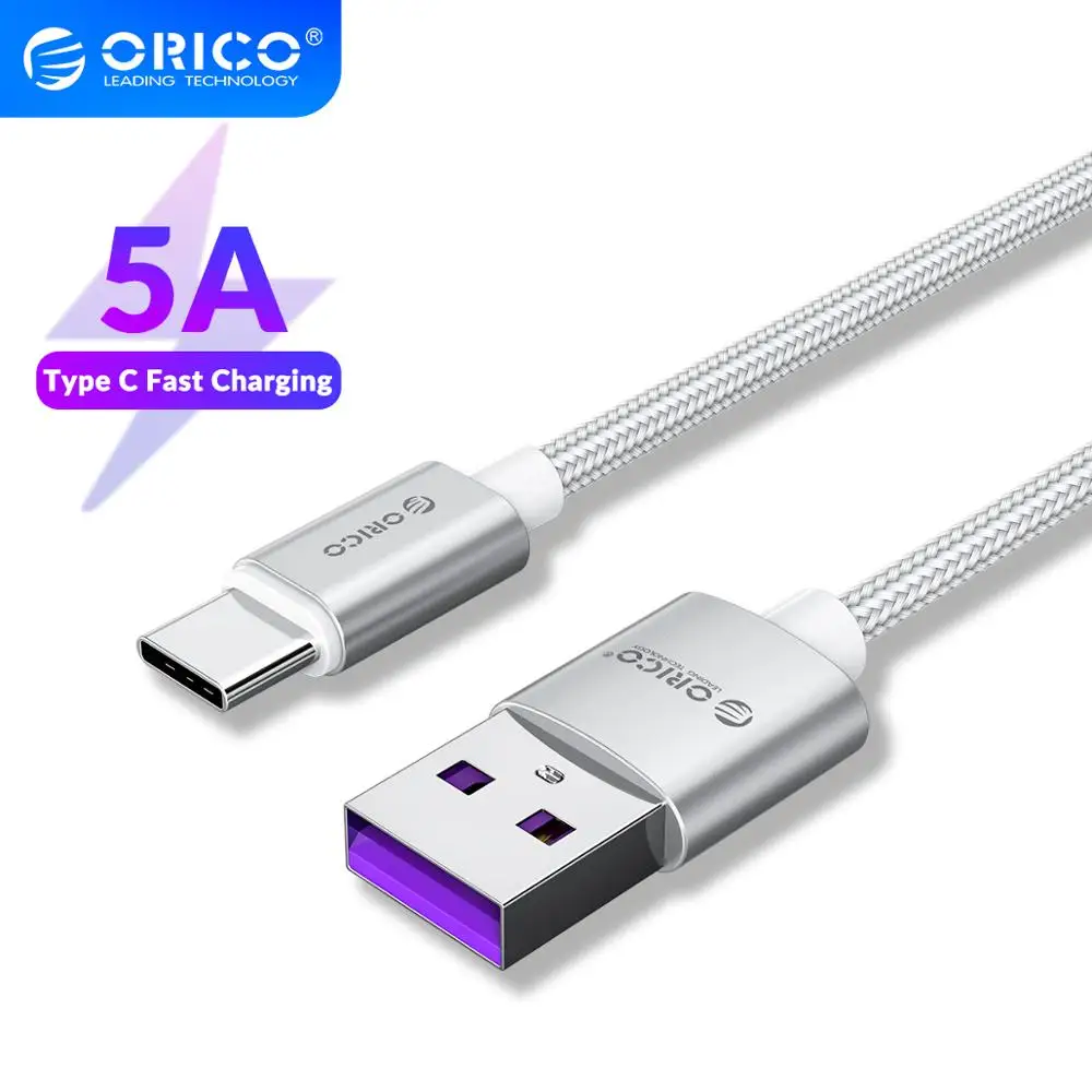 USB кабель Orico 5A для type C устройств цвет белый и черный|Кабели мобильных телефонов| |