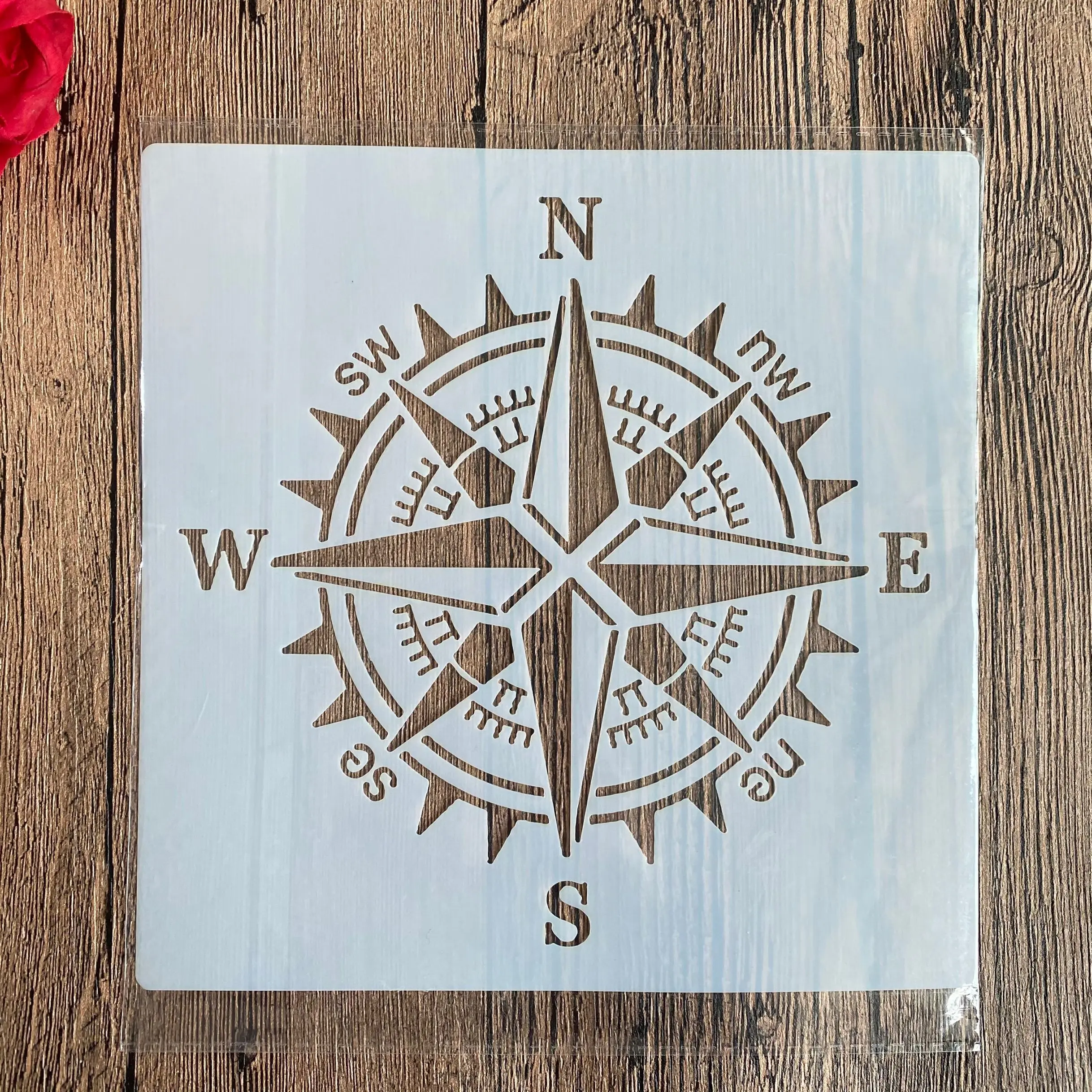 

20 *20 cm compass DIY mandala mold for painting stencils stamped photo album embossed paper card on wood, fabric, wall