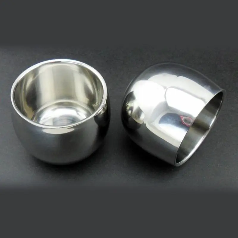 

Double Layer Stainless Steel Cup Thicken Durable Shave Soap Bowl Heat Insulation Smooth Shaving Mug Wine Alcohol Tea Cup G99E