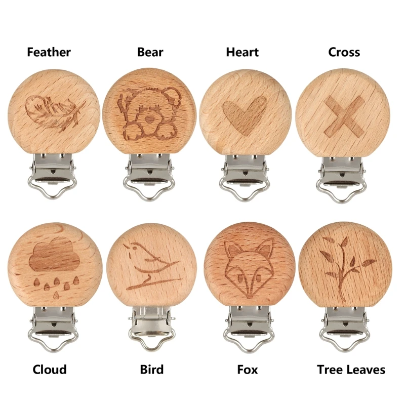 

Baby Beech Wooden Pacifier Clip Baby Teether Rodent Cartoon DIY Pacifier Chain Nipple Holder Accessories Nurse Gift Teething Toy