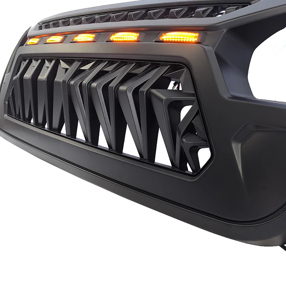 

New Design Grill Front Bumper Grille Upper Grille With Light For Jeep Wrangler JL JT 2018 2019 2020 Car Styling Accessories