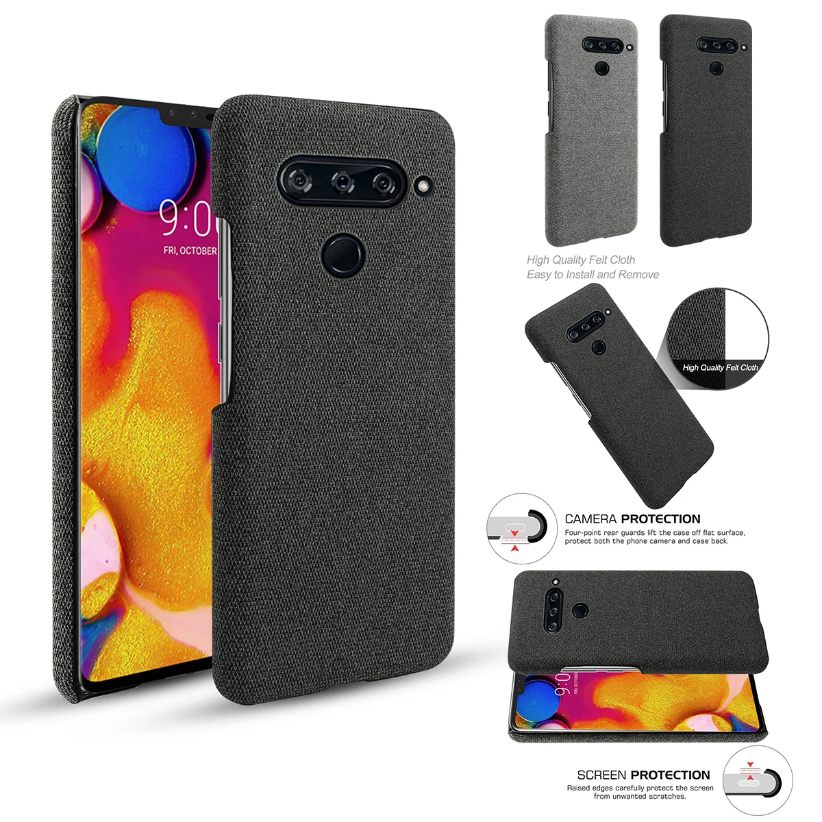 Для LG V40 G7 чехол на заднюю панель Ультра Тонкий Жесткий ПК Тканый дизайн против