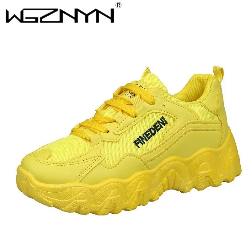 

WGZNYN 2021 Spring Autumn Newest Hot Women Shoes Girl Candy Color Mesh Casual Shoes Sneakers Platform Sport Shoes Zapatos Mujer
