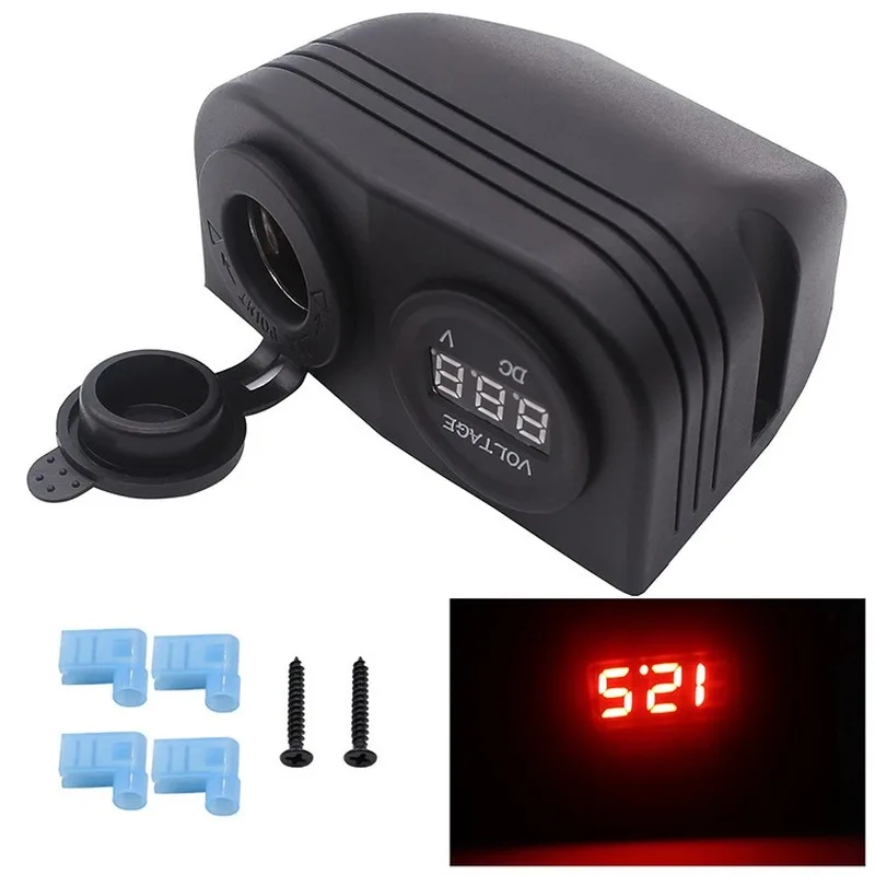 

Водонепроницаемый модульный панельный прикуриватель, 12 В, вольтметр 12-24 В для автомобилей, грузовиков, мотоциклов, лодок, квадроциклов, дисп...