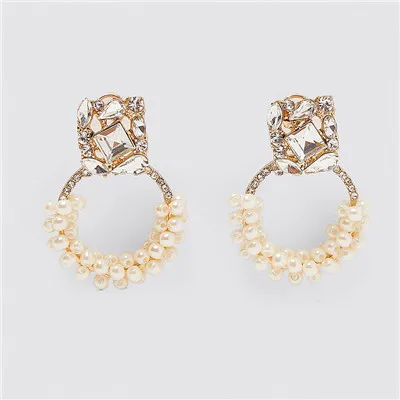 JURAN ZA, новая мода, геометрические висячие серьги с кристаллами,, Boho, ручной работы, висячие серьги для женщин, ювелирное изделие, подарок - Окраска металла: 52931-BE