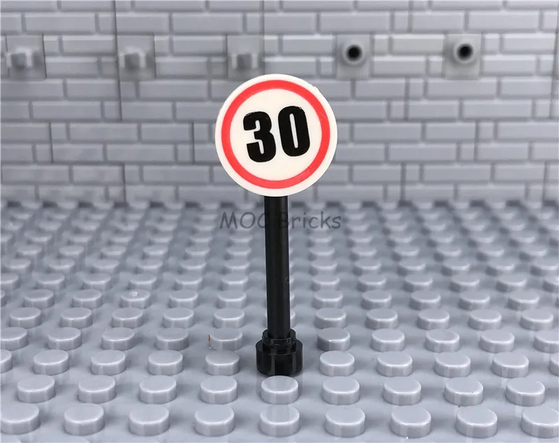 2sets/lot MOC Bricks City Street Road Sign with Antenna Edducational Building Blocks DIY kids Dolls Toys for children gifts | Игрушки и