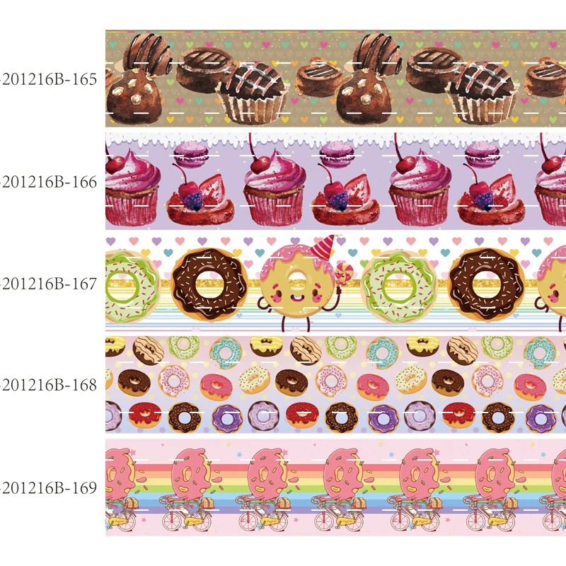 

Delicate Dessert Cup Cake Donut Printed 22MM 25MM 38MM Grosgrain Ribbon