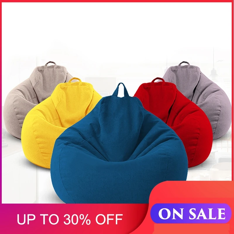 Удобные чехлы для диванов стулья без наполнителя льняной ткани Кресло мешок пуф