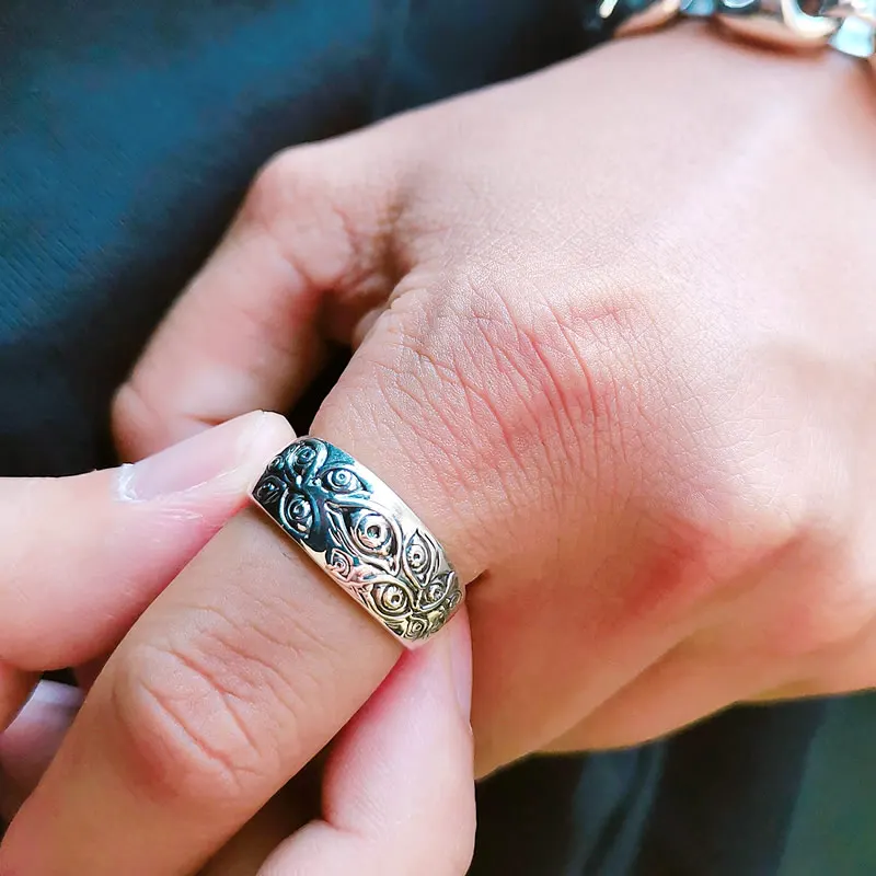 

Punk Fashion Rings for Women Gothic Men Retro Hip-Hop Personality Ring Engraved Demon Eye Retro Hipster Ring