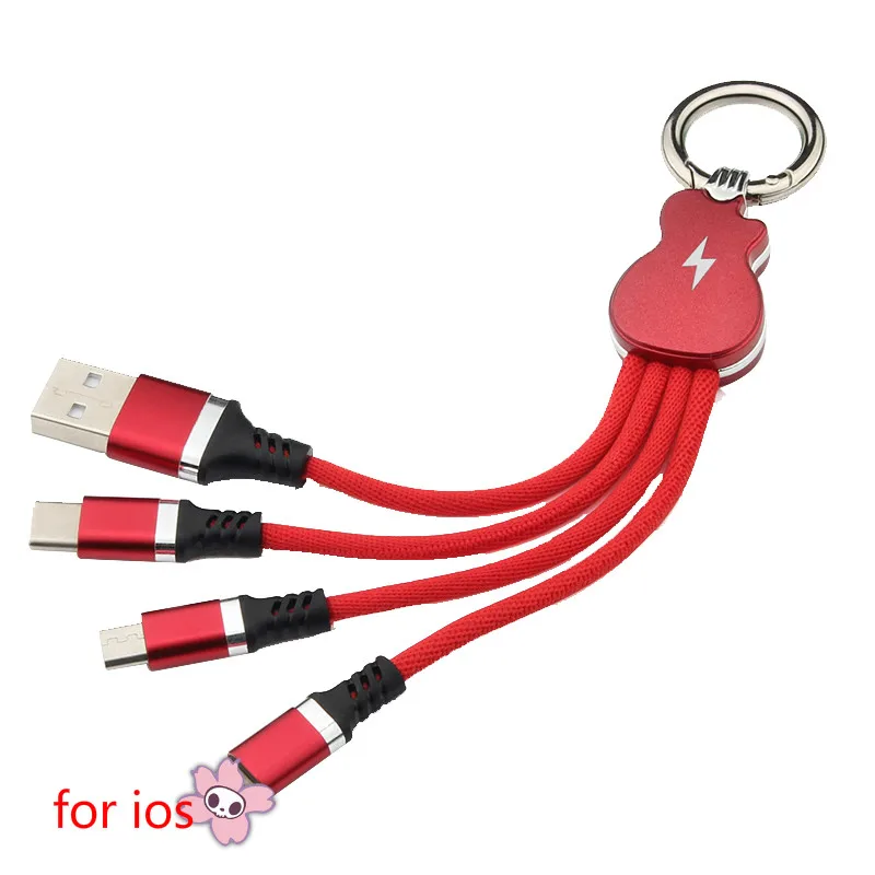 Pipa брелок Micro3in1 USB Type C кабель для быстрой зарядки iPhone 6s Samsung Typec шнур короткий |