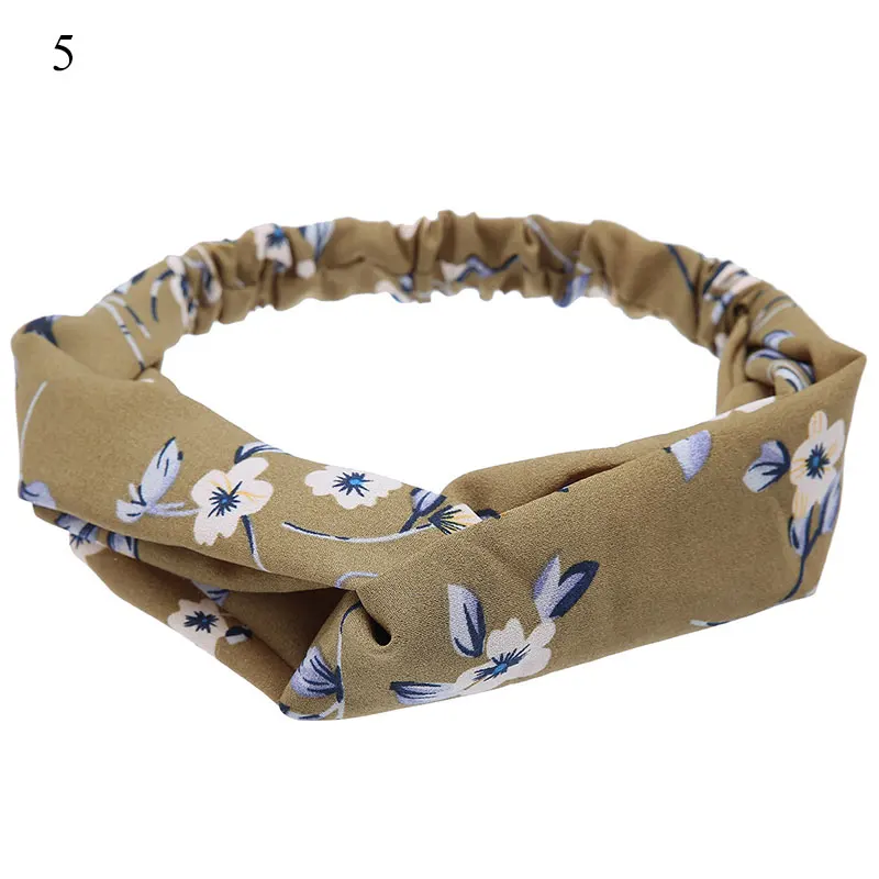 Повязка для волос с принтом женская тюрбан в богемном стиле перехлёстом банданы