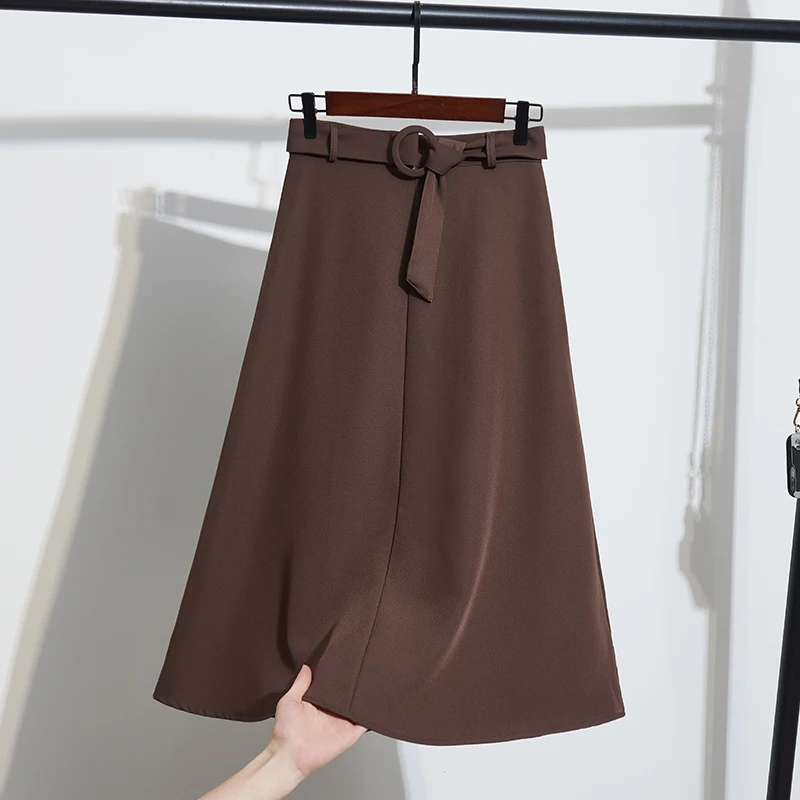 

Black Long Plus Large Size Oversize Korean Style Fashion Autumn Women'S Clothing Vintage 2021 Casual High Waist Skirts Female