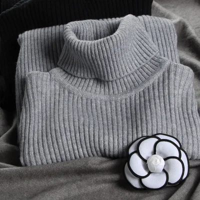 

2020 Fashion Lattice Plus Size Women's Winter Clothing Large Size High Neck Shirt Knitted Sweater Pullovers Girls Tops 3A