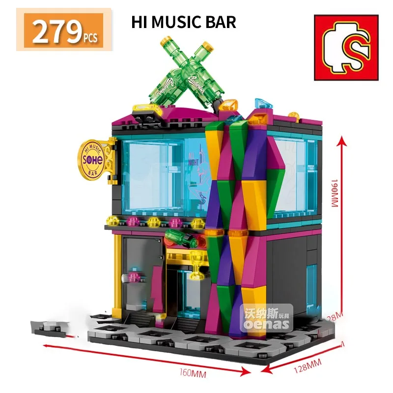 

Sembo Blocks City Mini Street Scene Hi Music Bar KTV architecture Model Creative Building Blocks High Quality Boy diy Toy Gifts