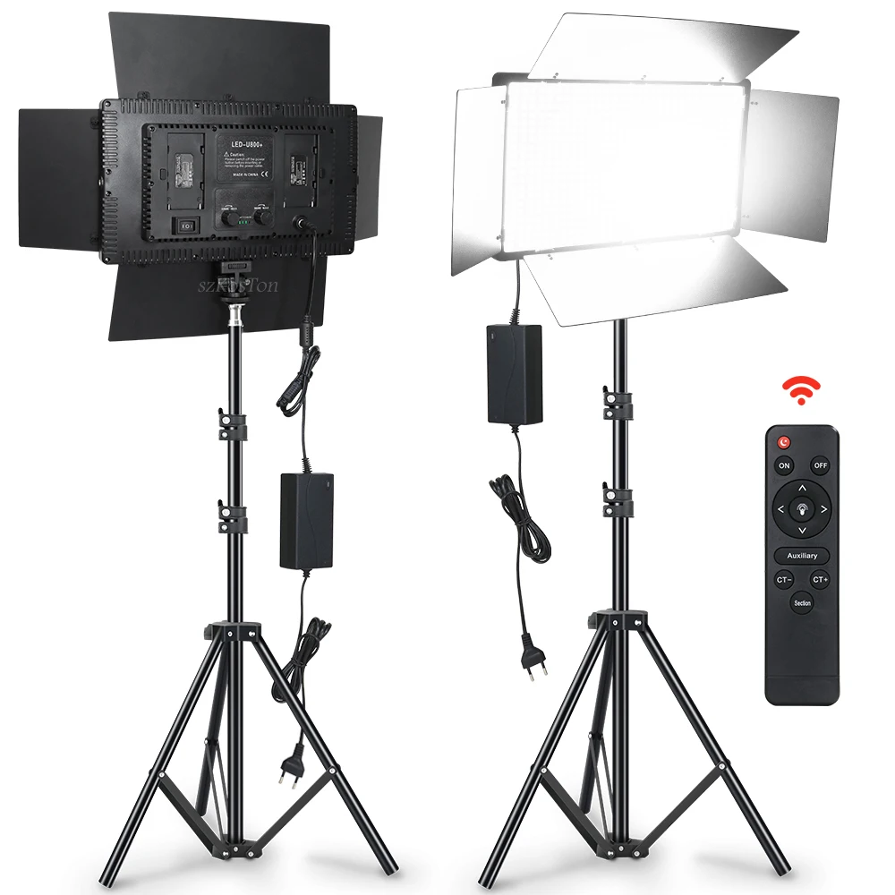 Dimmable LED Video Light Panel CRI95 With Remote Control Kit 12In Photography Studio Taking Photo YouTube Filming Live Streaming