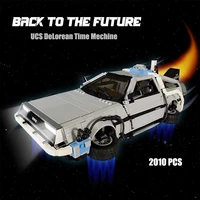 moc building blocks movie back to the future model machine race car toy delorean surpercar toy car for kids boyfriend gift