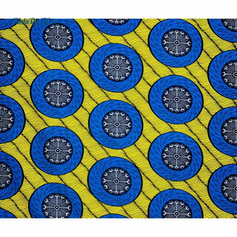 Африка Анкара полиэстер Одуванчик Воск Печать Ткань BintaReal воск высокое качество 6