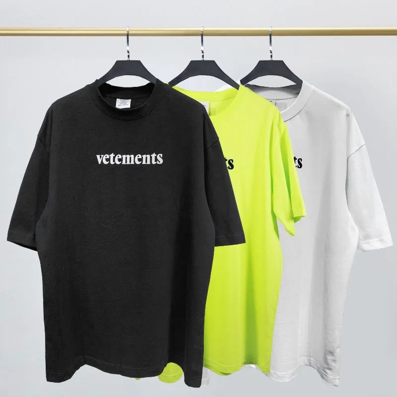 

vetements 1:1 cotton tee O Neck short Sleeve Shirt men Tops 2021 summer Black Casual Basic Woman T-shirts oversize