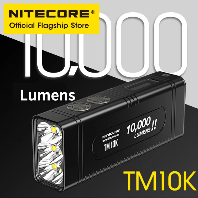 NITECORE TM10K Exploration Flashlight 10000 Lumens Tiny Monster ultra-high OLED Screen Charging Built in Battery throw 288 meter