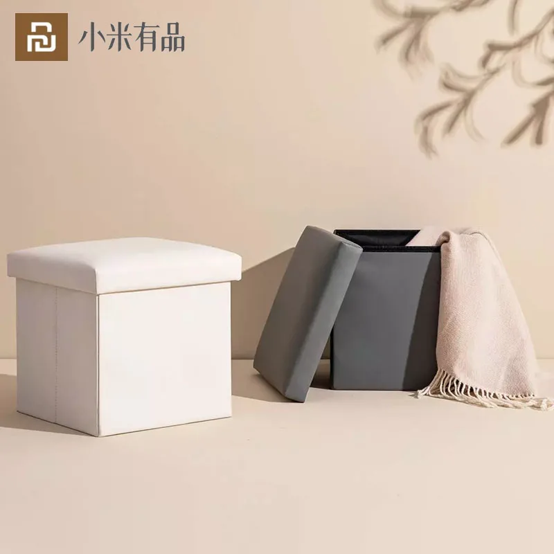 

Youpin Ottoman Storage Bench Stool Chair Folding Storage Box Cube Folding Fabric Stool Organizer Box Comfortable Sofa Household