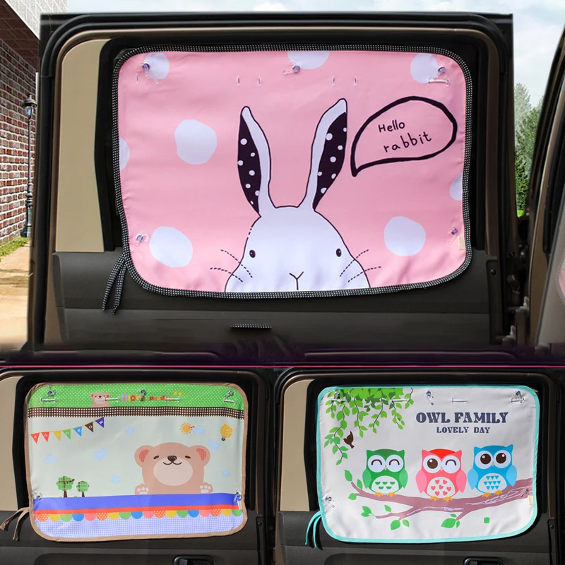 

Free Shipping Car Cartoon Curtain Cover Sun Blocking AutoSide Blocking Tensile Sunshade for Children 70*50cm Car Accessories