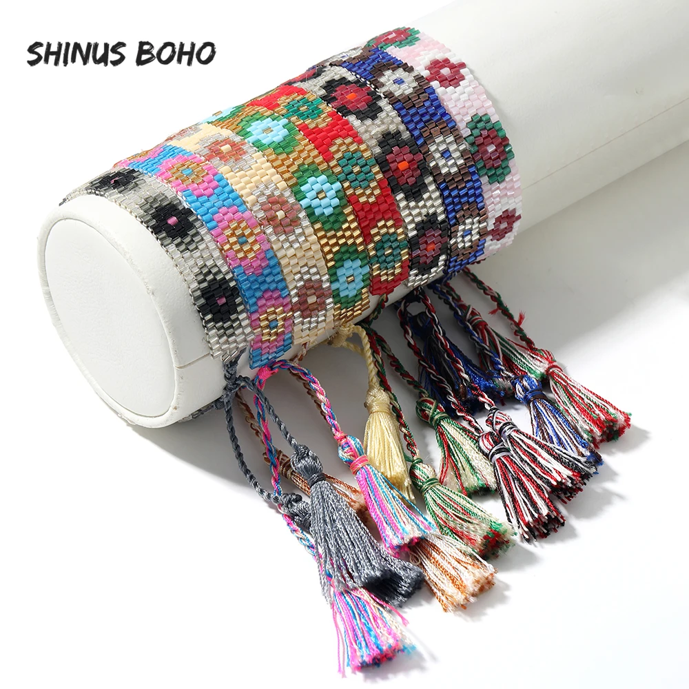 Женский плетеный браслет с бусинами SHINUSBOHO | Украшения и аксессуары
