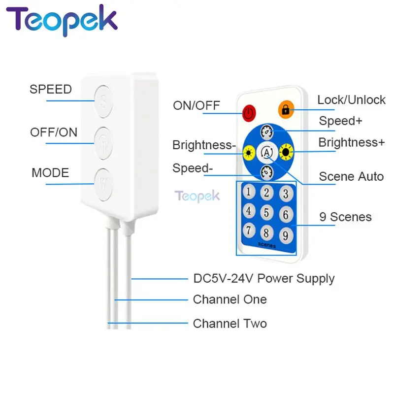 SP601E Bluetooth светодиодный контроллер двойной выходной сигнал встроенный адресуемый