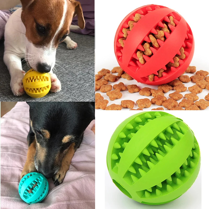 

Dog Ball Slow Eating Chewing Rubber Tooth Cleaning Puppy Molar Interactive Elasticity 5CM Toys For Small Large Pet Hot Products