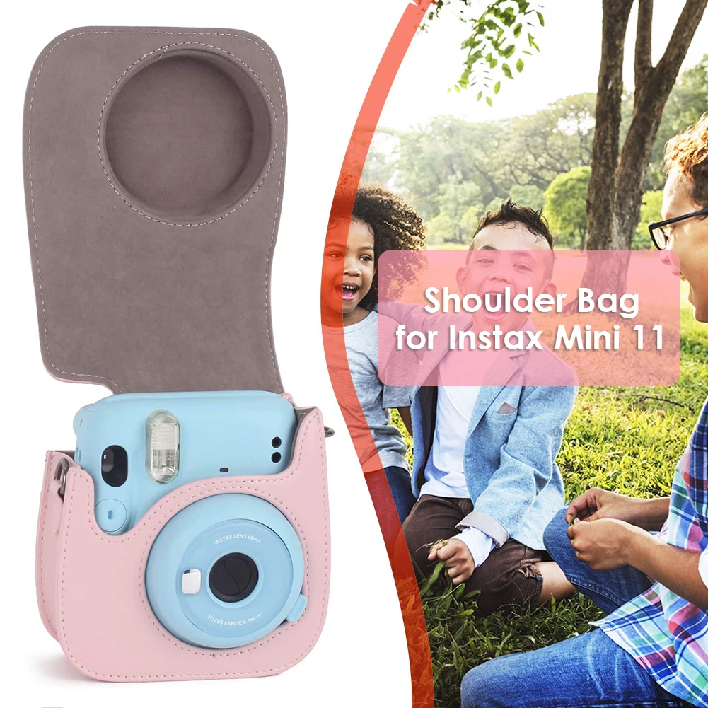

Portable Instant Camera Protective Case with Shoulder Strap For Fujifilm Instax Mini 11 Instant Film Camera PU Leather Bag Cover