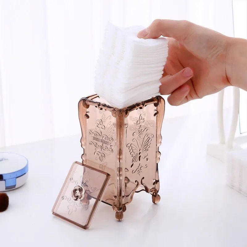 ERMAKOVA Cotton Pad Box Holder Organizer Clear Acrylic Container for Make Up Pads Cosmetics | Дом и сад