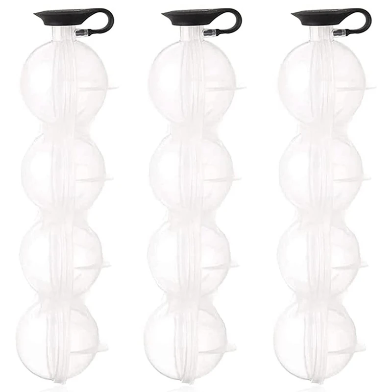 

4-Hole Ice Ball Maker Whiskey Ice Mold Bar Round Ice Square Maker Suitable For Whiskey Cocktail Fruit Popsicle Iced Tea